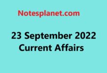 23 September 2022 Current Affairs 23 September 2022 Current Affairs