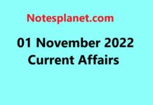 01 November 2022 Current Affairs 01 November 2022 Current Affairs