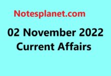 02 November 2022 Current Affairs 02 November 2022 Current Affairs