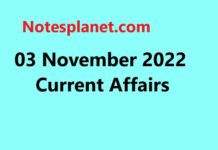 03 November 2022 Current Affairs 03 November 2022 Current Affairs