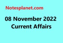 08 November 2022 Current Affairs 08 November 2022 Current Affairs