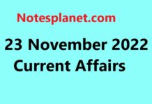 23 November 2022 Current Affairs 23 November 2022 Current Affairs