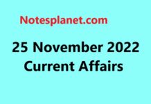 25 November 2022 Current Affairs 25 November 2022 Current Affairs