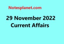 29 November 2022 Current Affairs 29 November 2022 Current Affairs