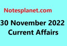 30 November 2022 Current Affairs 30 November 2022 Current Affairs