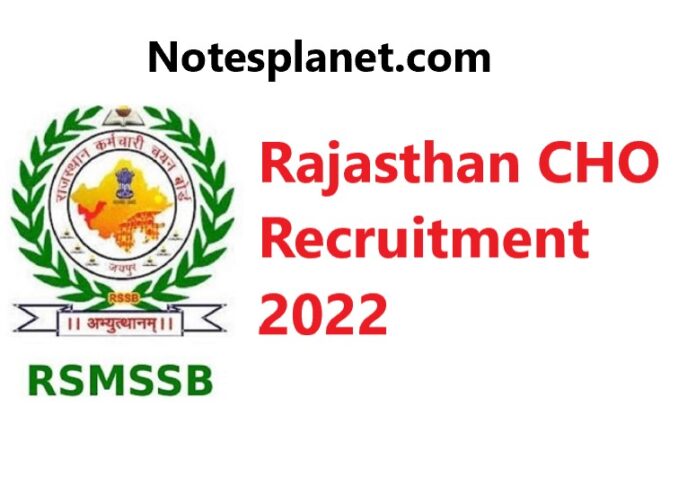 Rajasthan CHO Recruitment 2022