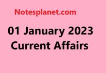 01 January 2023 Current Affairs 01 January 2023 Current Affairs