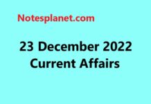 23 December 2022 Current Affairs 23 December 2022 Current Affairs