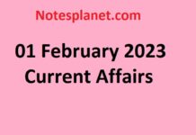 01 February 2023 Current Affairs 01 February 2023 Current Affairs