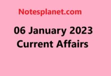06 January 2023 Current Affairs 06 January 2023 Current Affairs