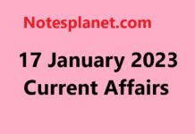 17 January 2023 Current Affairs 17 January 2023 Current Affairs