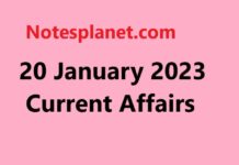 20 January 2023 Current Affairs 20 January 2023 Current Affairs