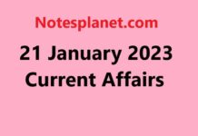 21 January 2023 Current Affairs 21 January 2023 Current Affairs