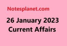 26 January 2023 Current Affairs 26 January 2023 Current Affairs