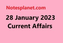 28 January 2023 Current Affairs 28 January 2023 Current Affairs