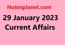 29 January 2023 Current Affairs 29 January 2023 Current Affairs