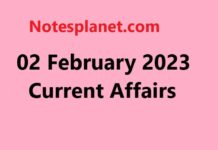 02 February 2023 Current Affairs 02 February 2023 Current Affairs