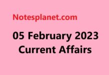 05 February 2023 Current Affairs 05 February 2023 Current Affairs