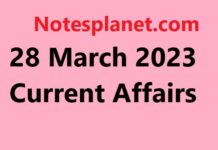 28 March 2023 Current Affairs 28 March 2023 Current Affairs