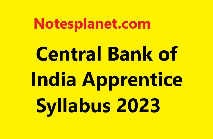 Central Bank of India Apprentice Syllabus 2023