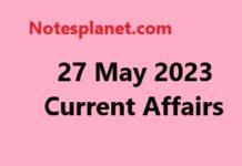 27 May 2023 Current Affairs 27 May 2023 Current Affairs