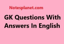 GK Questions With Answers In English GK Questions With Answers In English