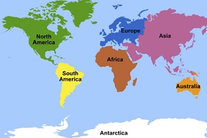 Total 7 continents in the world