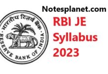 RBI JE Syllabus 2023 RBI JE Syllabus 2023