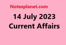 14 July 2023 Current Affairs 14 July 2023 Current Affairs