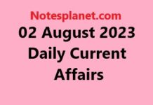 02 August 2023 Daily Current Affairs 02 August 2023 Daily Current Affairs