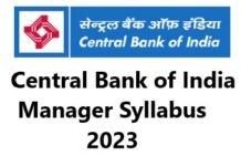 Central Bank of India Manager Syllabus 2023 Central Bank of India Manager Syllabus 2023