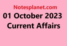 01 October 2023 Current Affairs 01 October 2023 Current Affairs