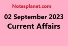 02 September 2023 Current Affairs 02 September 2023 Current Affairs
