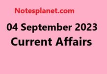 04 September 2023 Current Affairs 04 September 2023 Current Affairs