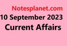 10 September 2023 Current Affairs 10 September 2023 Current Affairs
