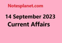 14 September 2023 Current Affairs 14 September 2023 Current Affairs