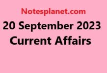 20 September 2023 Current Affairs 20 September 2023 Current Affairs