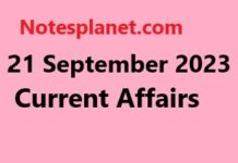 21 September 2023 Current Affairs 21 September 2023 Current Affairs