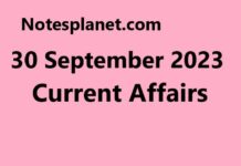 30 September 2023 Current Affairs 30 September 2023 Current Affairs