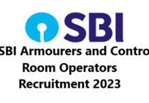 SBI Armourers and Control Room Operators Recruitment 2023 SBI Armourers and Control Room Operators Recruitment 2023