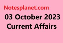 03 October 2023 Current Affairs 03 October 2023 Current Affairs