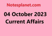 04 October 2023 Current Affairs 04 October 2023 Current Affairs