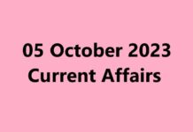 05 October 2023 Current Affairs 05 October 2023 Current Affairs