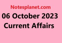 06 October 2023 Current Affairs 06 October 2023 Current Affairs