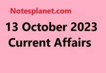13 October 2023 Current Affairs 13 October 2023 Current Affairs