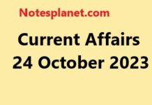 Current Affairs 24 October 2023 Current Affairs 24 October 2023