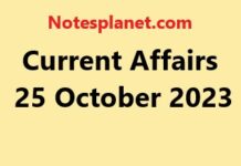 Current Affairs 25 October 2023 Current Affairs 25 October 2023
