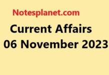 Current Affairs 06 November 2023 Current Affairs 06 November 2023
