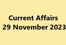 Current Affairs 29 November 2023 Current Affairs 29 November 2023