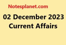 02 December 2023 Current Affairs 02 December 2023 Current Affairs